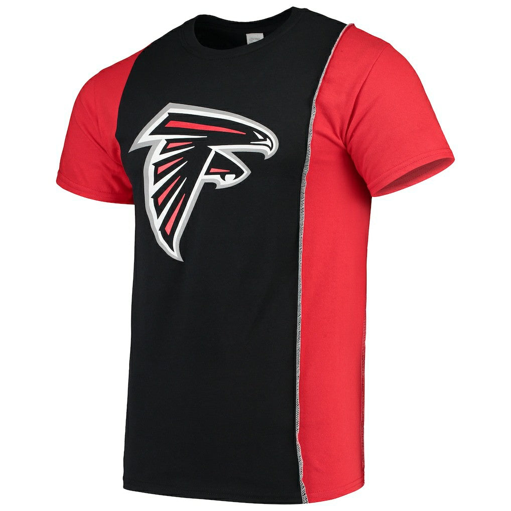 Atlanta Falcons Refried Apparel Sustainable Upcycled Split T-Shirt Black/Red - NFL