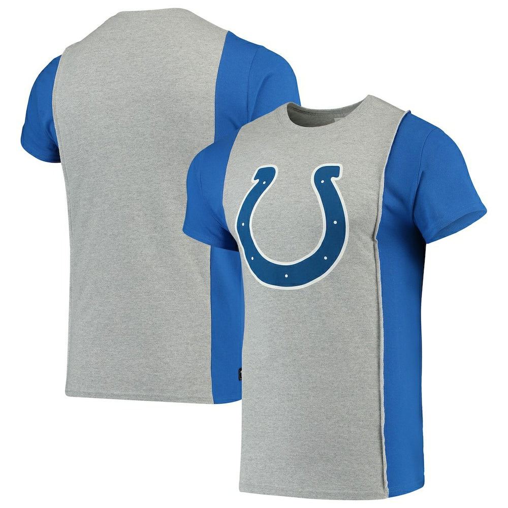 Indianapolis Colts Refried Apparel Sustainable Upcycled Split T-Shirt Gray/Royal - NFL