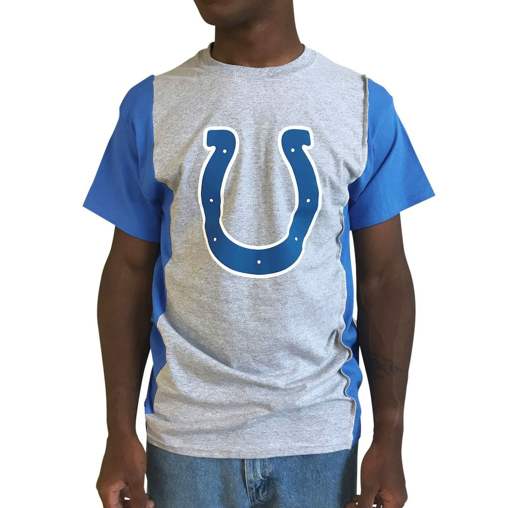Indianapolis Colts Refried Apparel Sustainable Upcycled Split T-Shirt Gray/Royal - NFL
