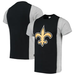 New Orleans Saints Refried Apparel Sustainable Upcycled Split T-Shirt Black/Gray - NFL