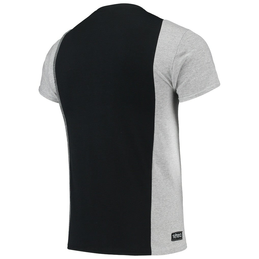 New Orleans Saints Refried Apparel Sustainable Upcycled Split T-Shirt Black/Gray - NFL
