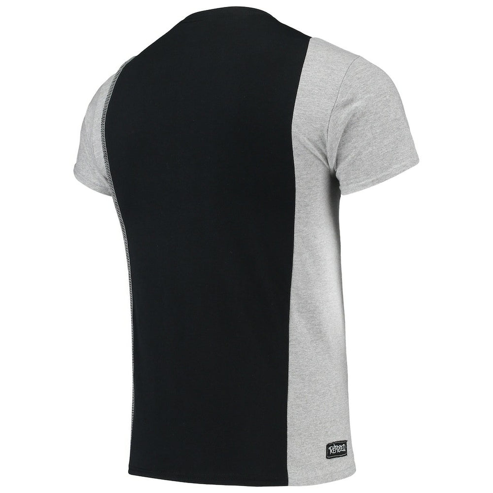 New Orleans Saints Refried Apparel Sustainable Upcycled Split T-Shirt Black/Gray - NFL