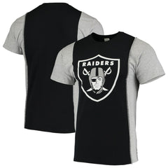 Las Vegas Raiders Refried Apparel Sustainable Upcycled Split T-Shirt Black/Silver - NFL