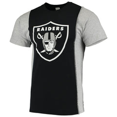 Las Vegas Raiders Refried Apparel Sustainable Upcycled Split T-Shirt Black/Silver - NFL