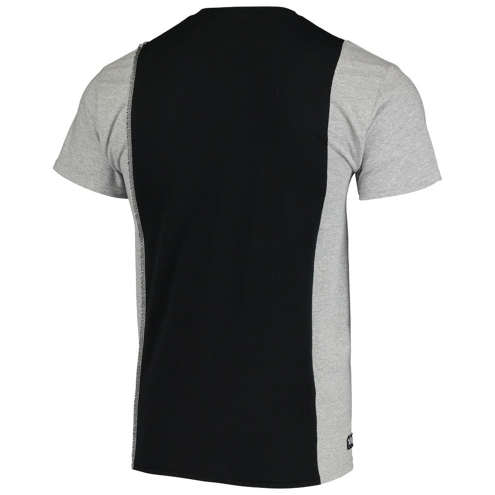 Las Vegas Raiders Refried Apparel Sustainable Upcycled Split T-Shirt Black/Silver - NFL