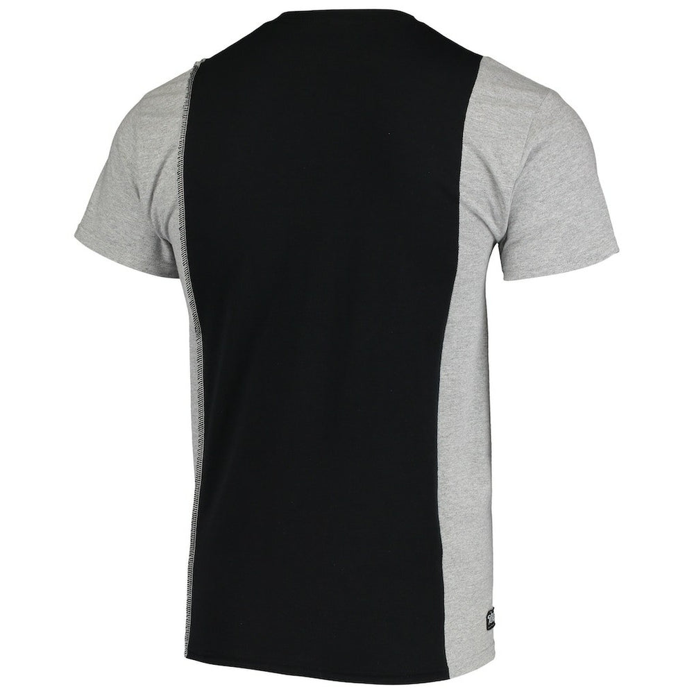 Las Vegas Raiders Refried Apparel Sustainable Upcycled Split T-Shirt Black/Silver - NFL