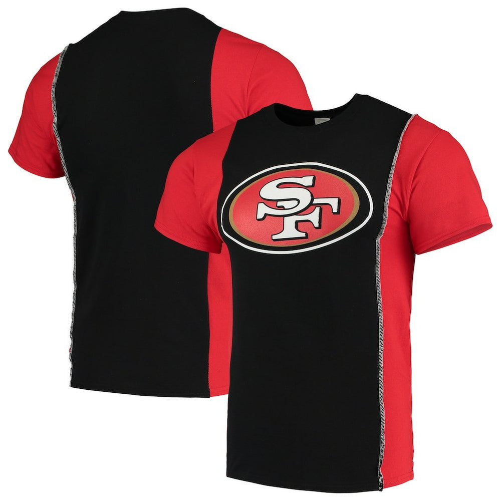 San Francisco 49ers Refried Apparel Sustainable Upcycled Split T-Shirt Black/Scarlet - NFL