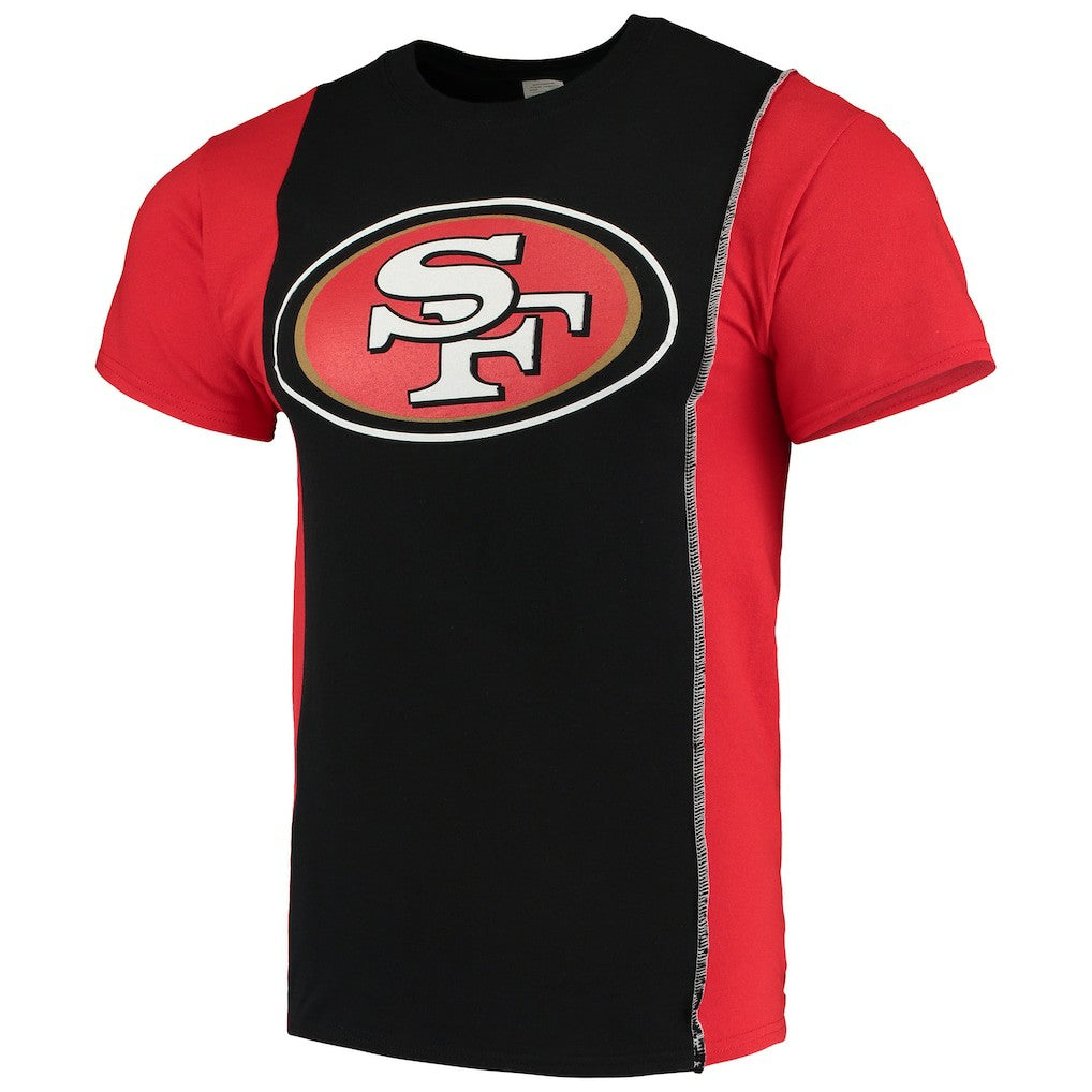 San Francisco 49ers Refried Apparel Sustainable Upcycled Split T-Shirt Black/Scarlet - NFL