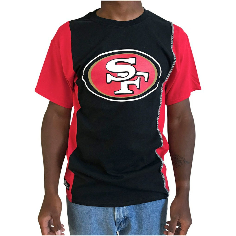 San Francisco 49ers Refried Apparel Sustainable Upcycled Split T-Shirt Black/Scarlet - NFL
