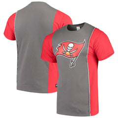 Tampa Bay Buccaneers Refried Apparel Sustainable Upcycled Split T-Shirt Pewter/Red - NFL