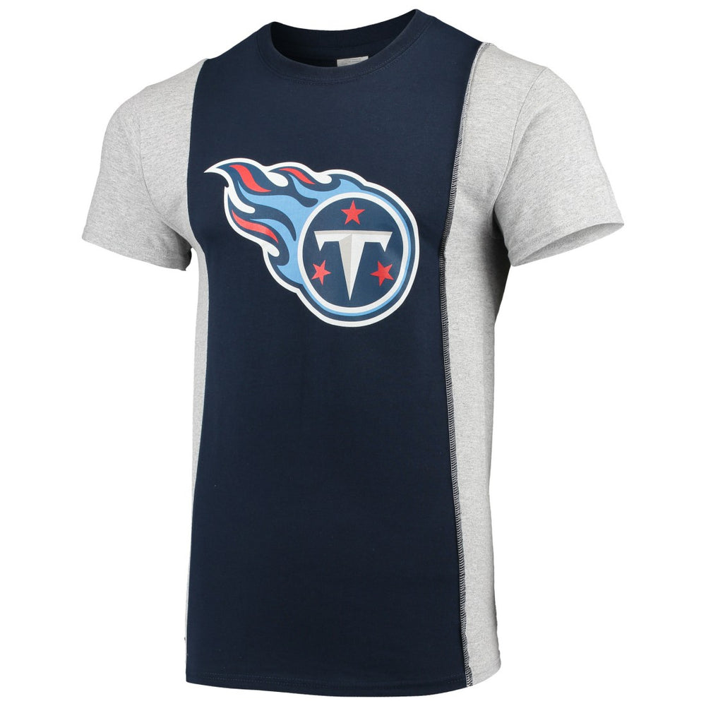 Tennessee Titans Refried Apparel Sustainable Upcycled Split T-Shirt Navy/Gray - NFL