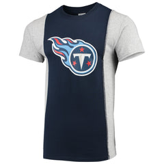 Tennessee Titans Refried Apparel Sustainable Upcycled Split T-Shirt Navy/Gray - NFL