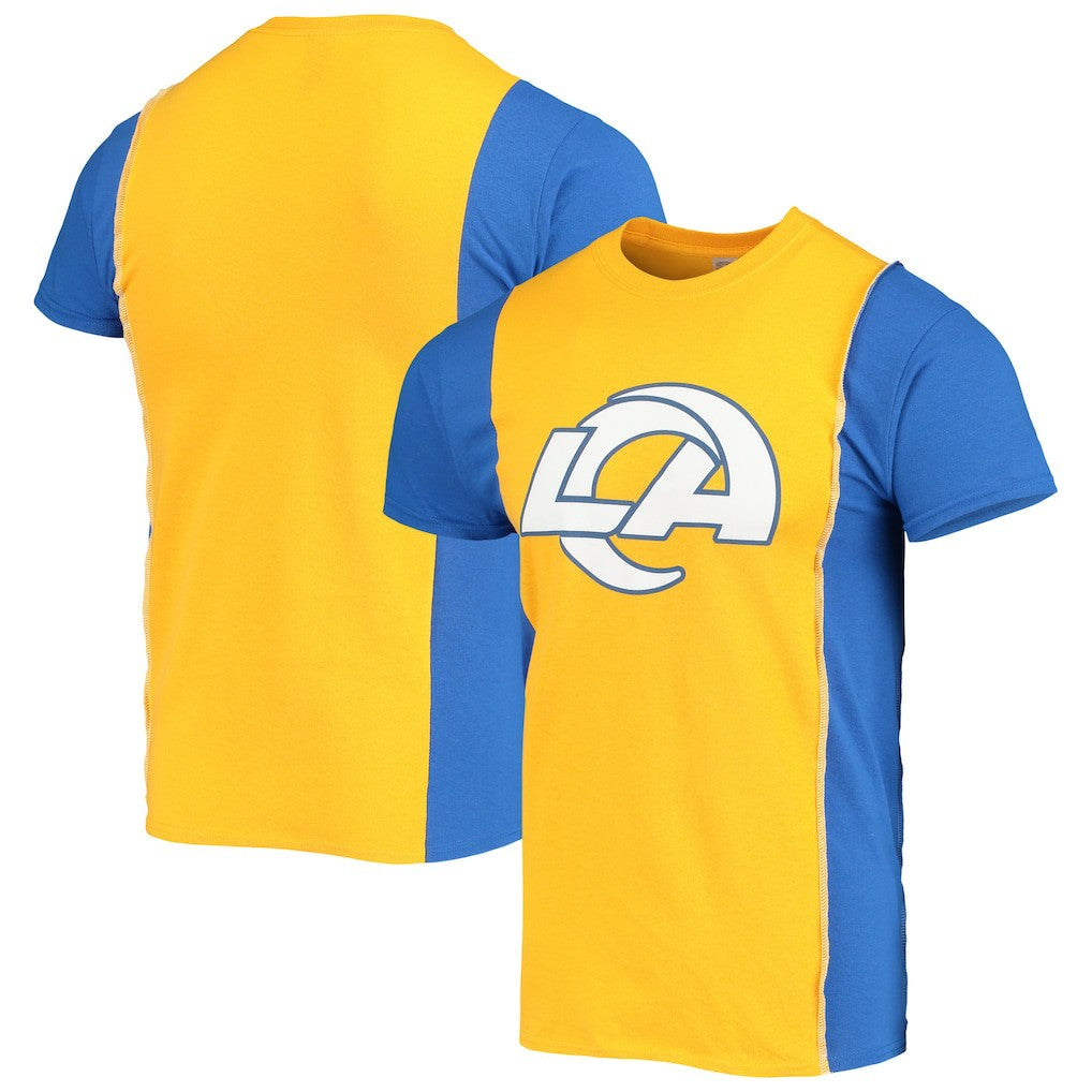 Los Angeles Rams Refried Apparel Sustainable Upcycled Split T-Shirt Gold/Royal - NFL