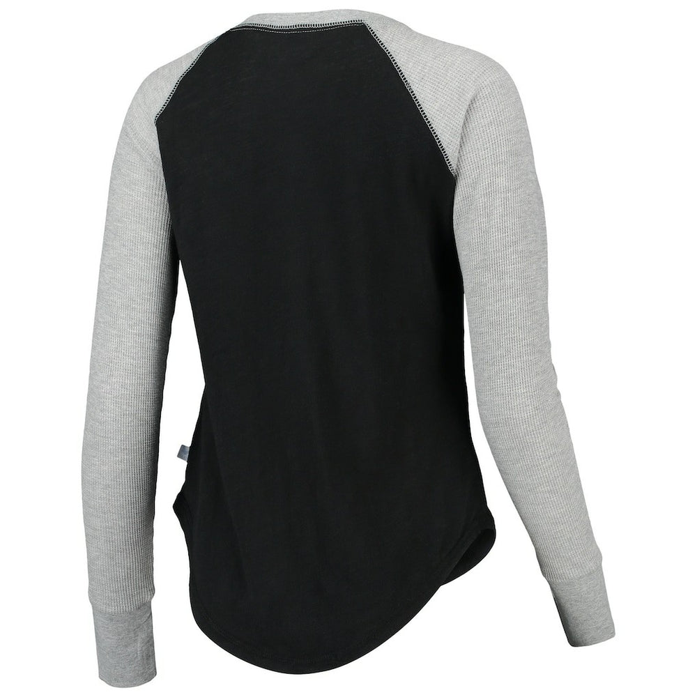 New Orleans Saints Touch Women's Waffle Raglan Lightweight Long Sleeve T-Shirt Black - NFL
