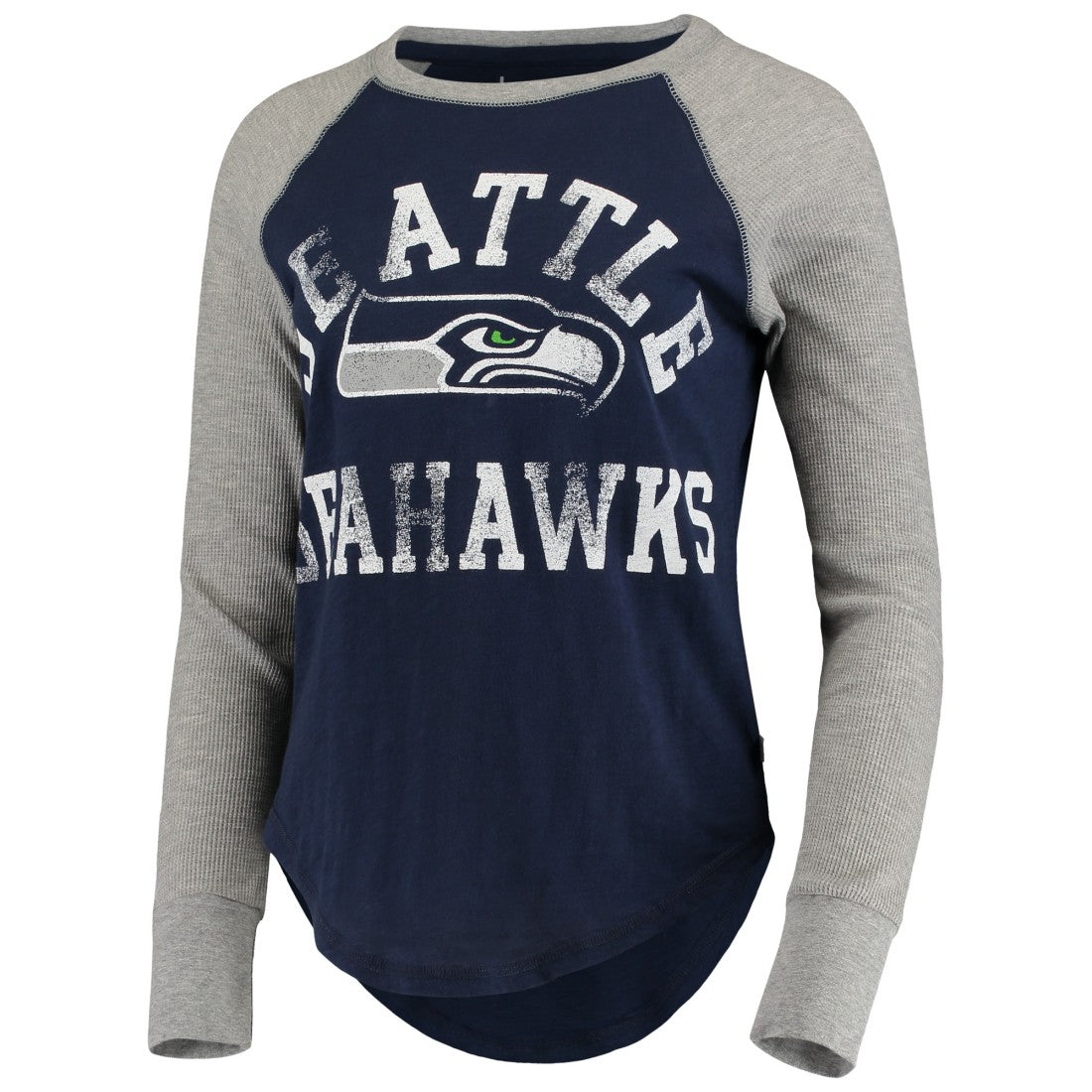 Seattle Seahawks Touch Women's Waffle Raglan Lightweight Long Sleeve T-Shirt College Navy - NFL