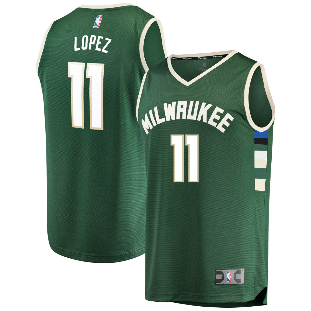 Brook Lopez Milwaukee Bucks Fast Break Replica Player Jersey Green - Icon Edition | NBA Jerseys