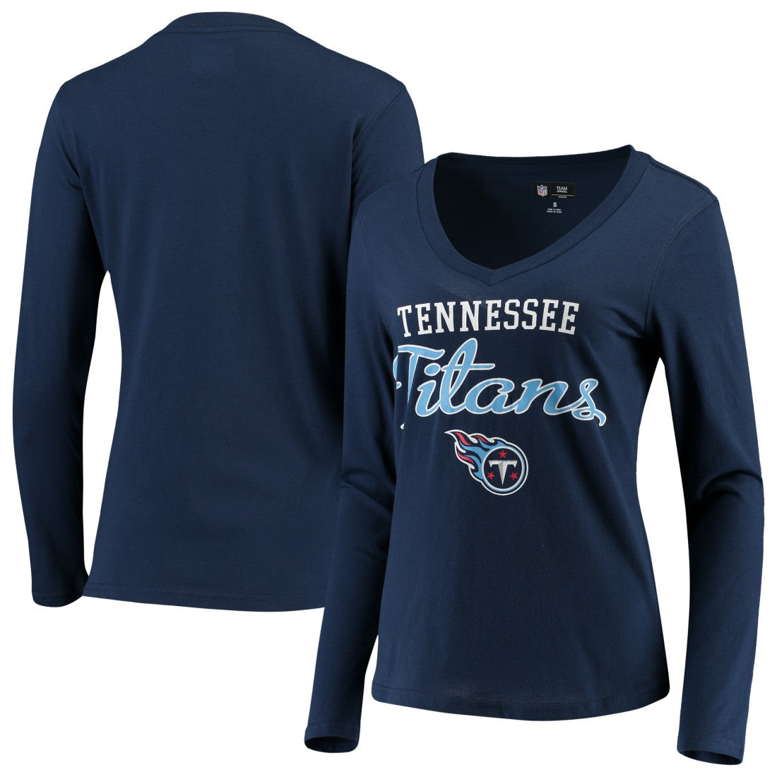 Tennessee Titans G-III 4Her by Carl Banks Women's Post Season Long Sleeve V-Neck T-Shirt Navy - NFL