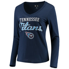 Tennessee Titans G-III 4Her by Carl Banks Women's Post Season Long Sleeve V-Neck T-Shirt Navy - NFL