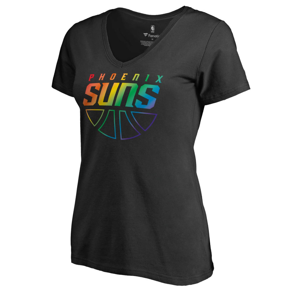 NBA - Phoenix Suns Women's Team Pride Wordmark V-Neck T-Shirt - Black