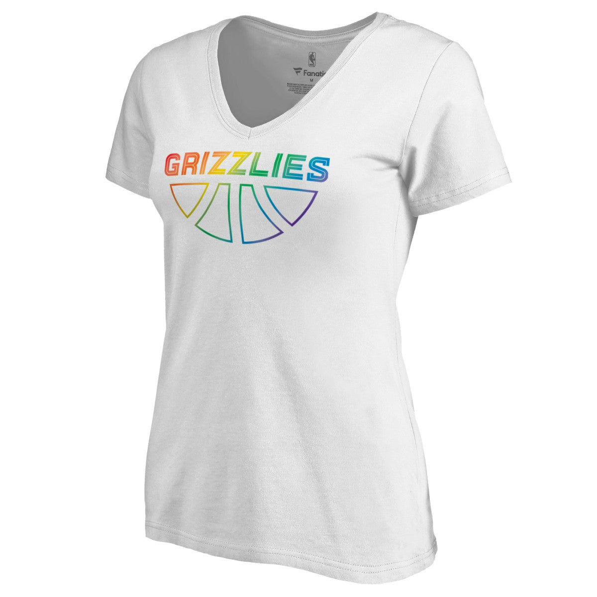 NBA - Memphis Grizzlies Women's Team Pride Wordmark V-Neck T-Shirt - White