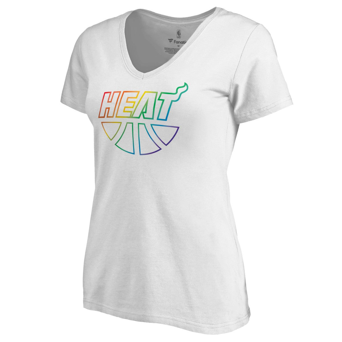 NBA - Miami Heat Women's Team Pride Wordmark V-Neck T-Shirt - White