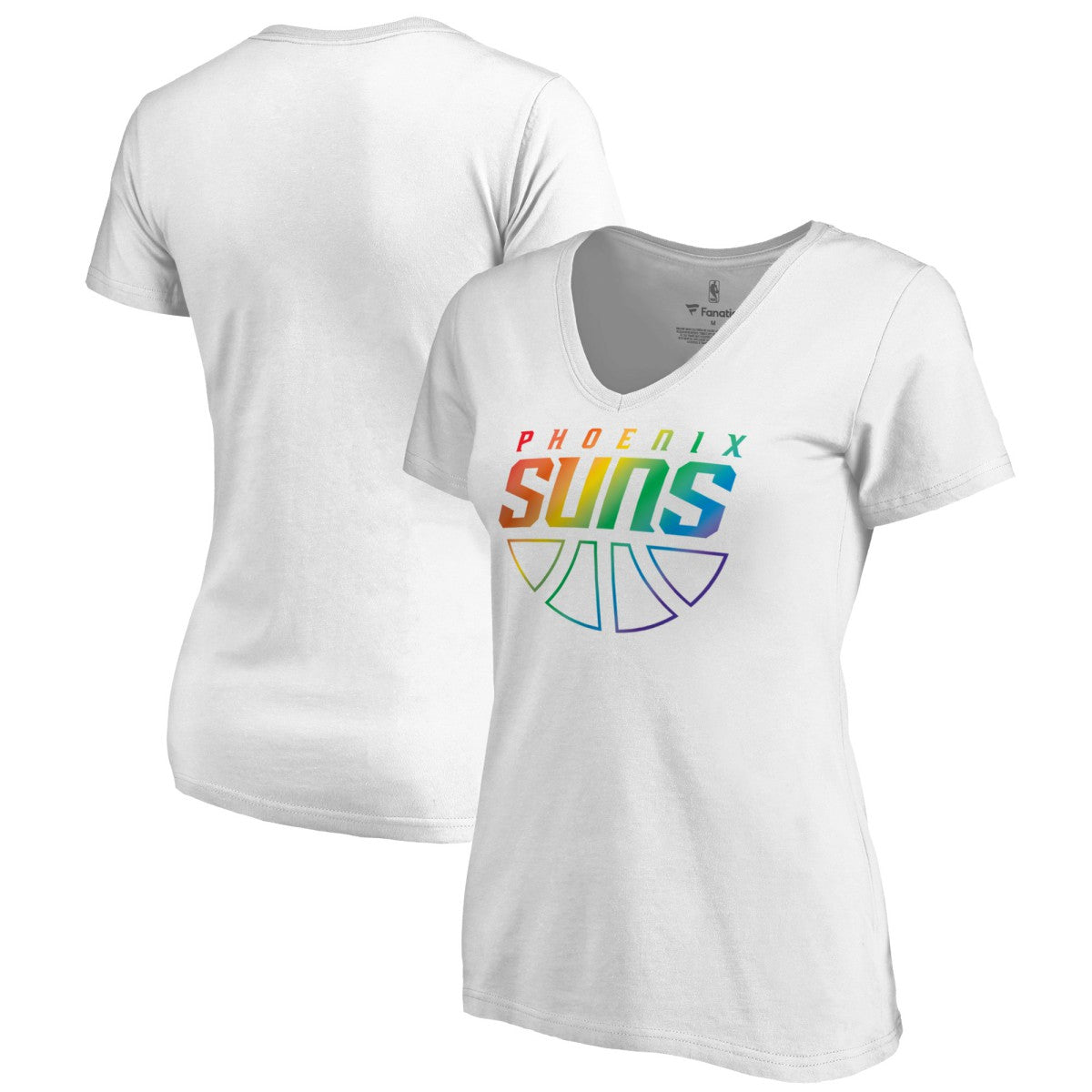 NBA - Phoenix Suns Women's Team Pride Wordmark V-Neck T-Shirt - White