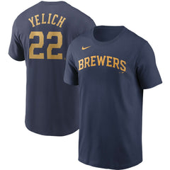 Christian Yelich Milwaukee Brewers Nike Name & Number T-Shirt On Sale