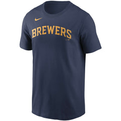 Christian Yelich Milwaukee Brewers Nike Name & Number T-Shirt On Sale