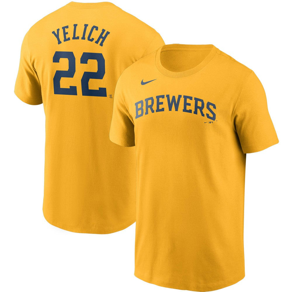 Christian Yelich Milwaukee Brewers Nike Name & Number T-Shirt Clearance