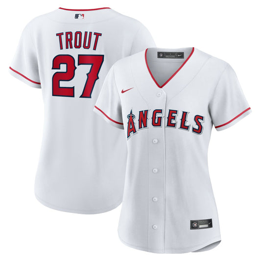 Mike Trout Los Angeles Angels Nike Women's Home Replica Player Jersey - White | MLB Jerseys