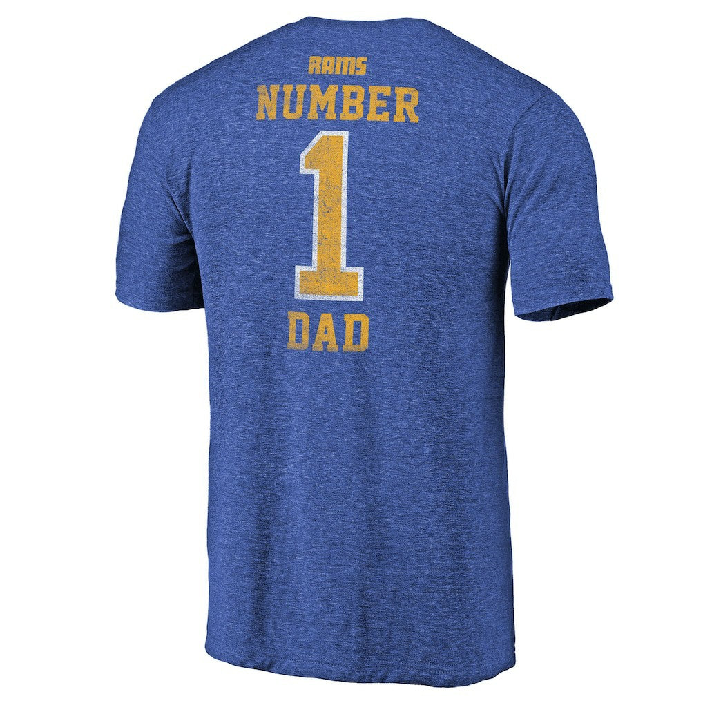 Los Angeles Rams Greatest Dad Retro Tri-Blend T-Shirt Heathered Royal - Fanatics