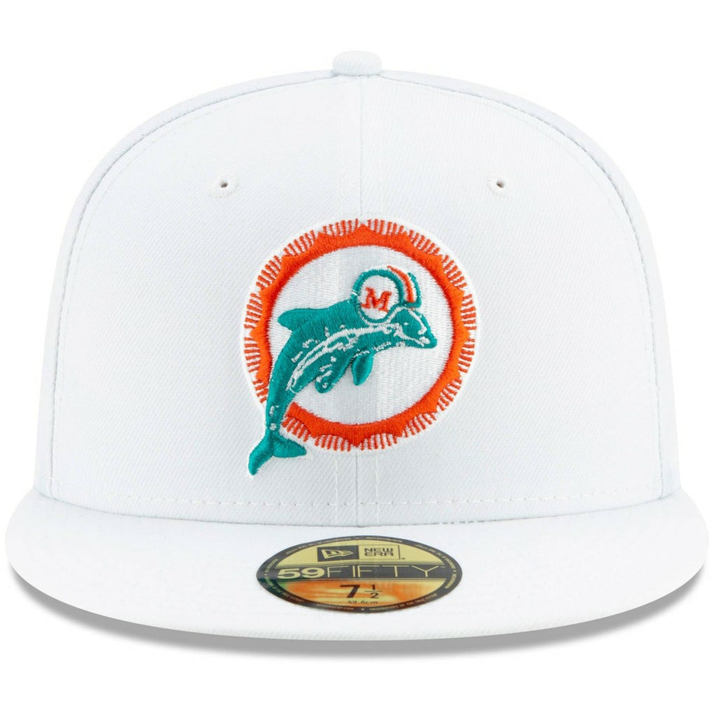 Miami Dolphins New Era Historic Omaha 59FIFTY Fitted Hat White - NFL