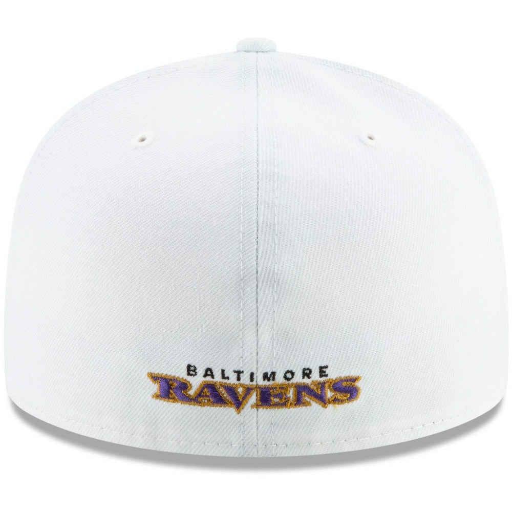 Baltimore Ravens New Era Shield Omaha 59FIFTY Fitted Hat White - NFL