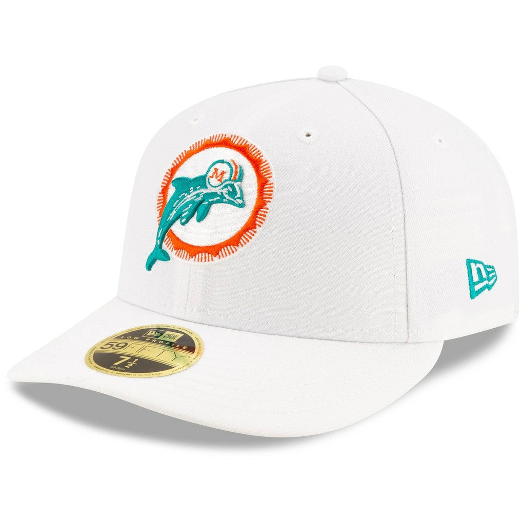 Miami Dolphins New Era Omaha Low Profile 59FIFTY Fitted Hat White - NFL