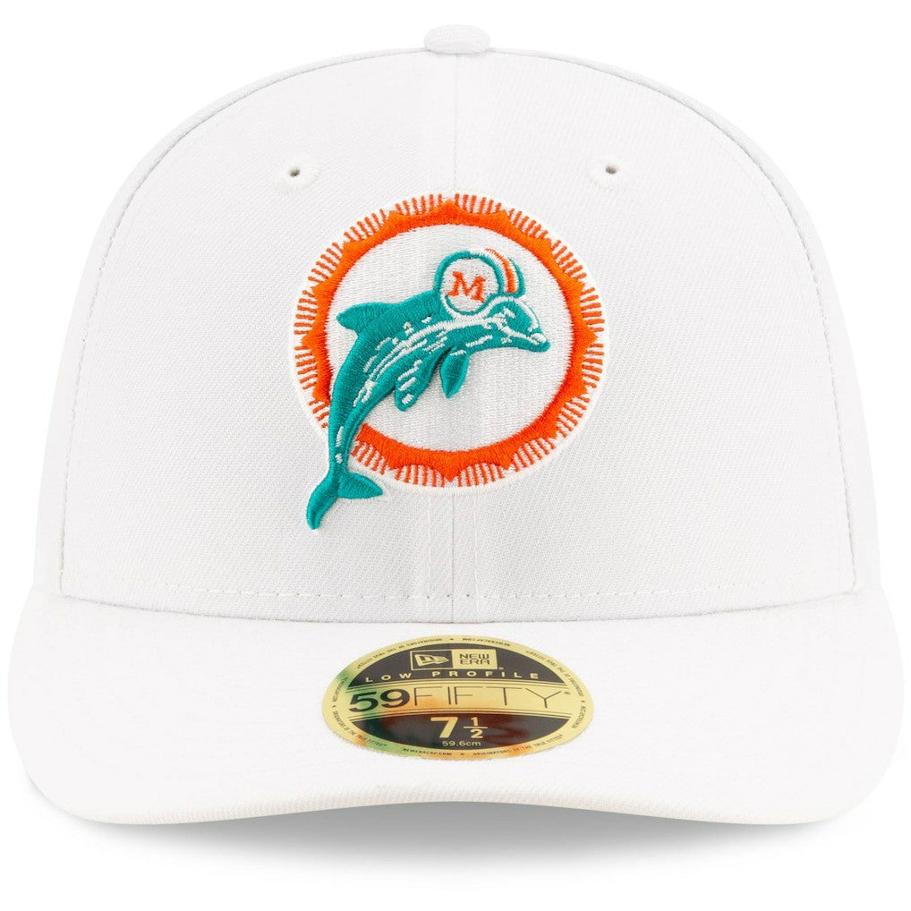 Miami Dolphins New Era Omaha Low Profile 59FIFTY Fitted Hat White - NFL
