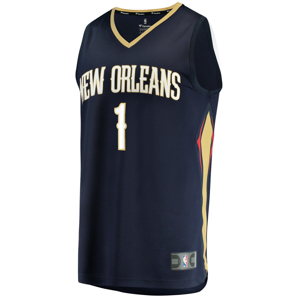 Fanatics - Zion Williamson New Orleans Pelicans Youth Replica Fast Break Jersey Navy - Icon Edition