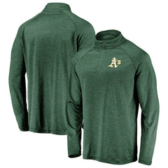 Athletics Fanatics Iconic Striated Primary Logo Raglan Quarter-Zip Pullover Jacket On Sale