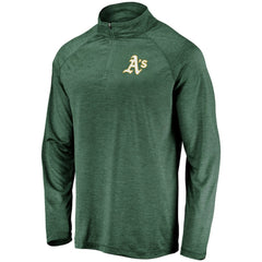 Athletics Fanatics Iconic Striated Primary Logo Raglan Quarter-Zip Pullover Jacket On Sale