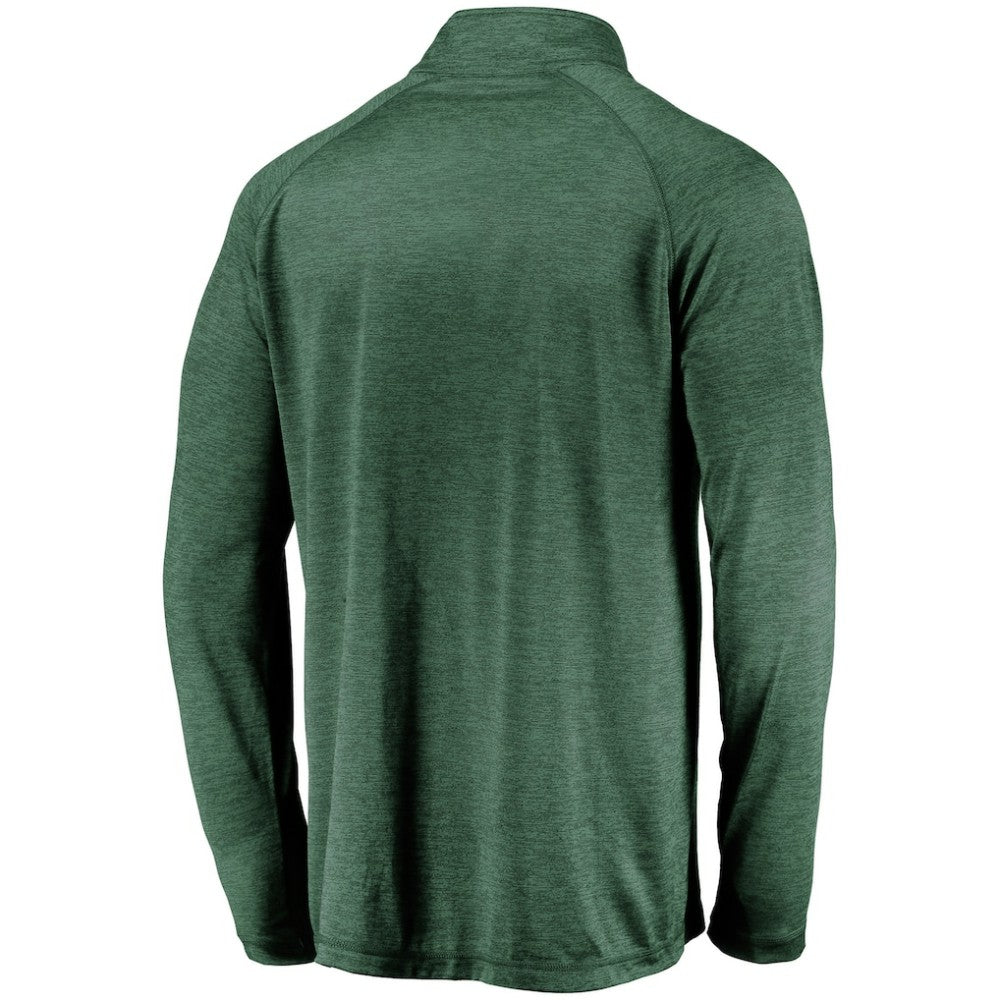 Athletics Fanatics Iconic Striated Primary Logo Raglan Quarter-Zip Pullover Jacket On Sale