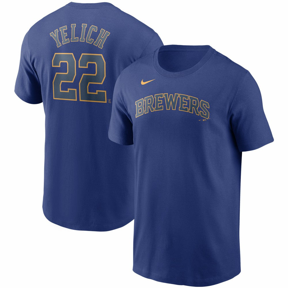 Christian Yelich Milwaukee Brewers Nike Name & Number T-Shirt Lifestyle