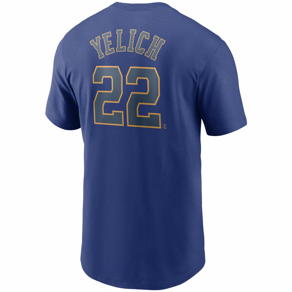 Christian Yelich Milwaukee Brewers Nike Name & Number T-Shirt Lifestyle