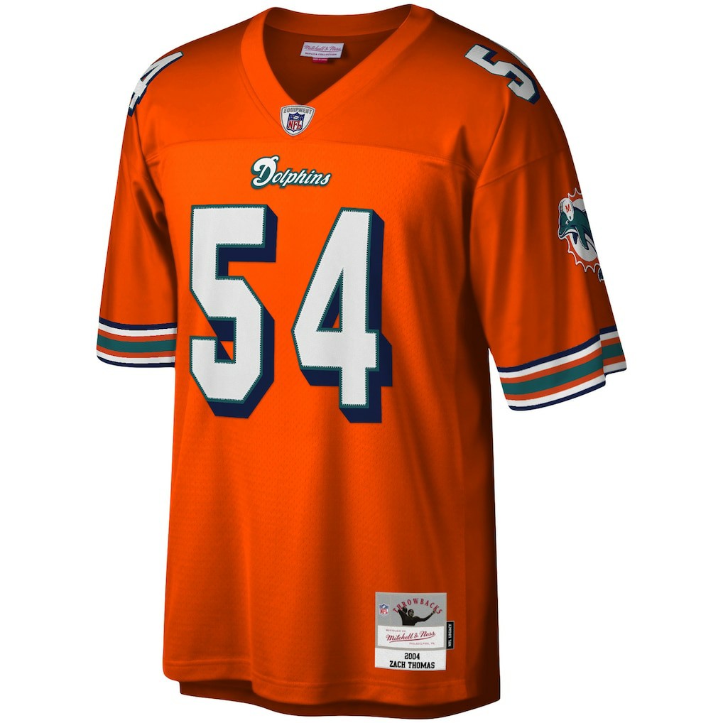 Zach Thomas Miami Dolphins Legacy Replica Jersey Orange - Mitchell & Ness