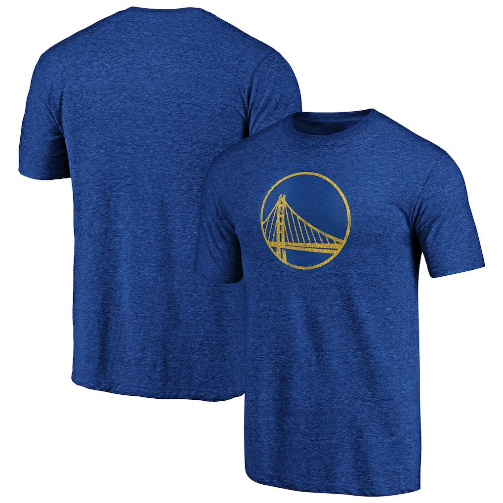 NBA - Golden State Warriors Distressed Primary Logo Tri-Blend T-Shirt - Royal