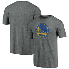 NBA - Golden State Warriors Distressed Primary Logo Tri-Blend T-Shirt - Gray