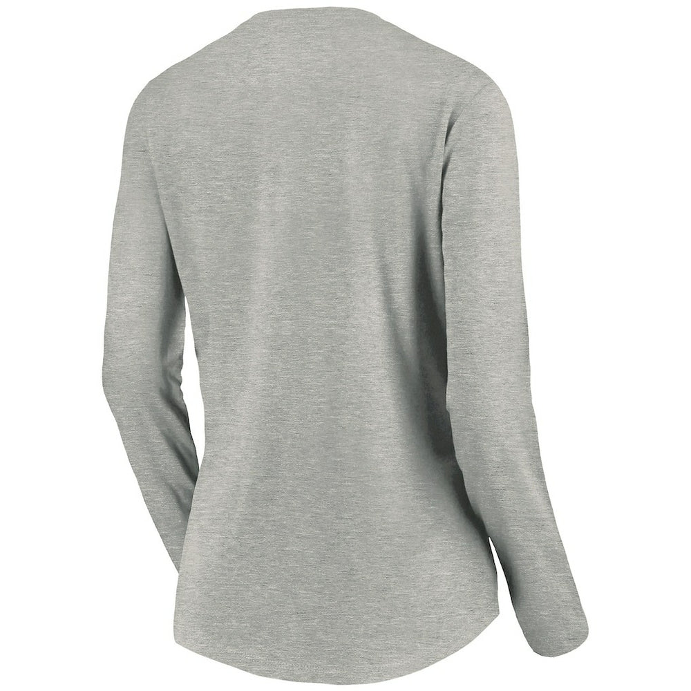 NBA - Golden State Warriors Women's Primary Logo Long Sleeve V-Neck T-Shirt - Heather Gray