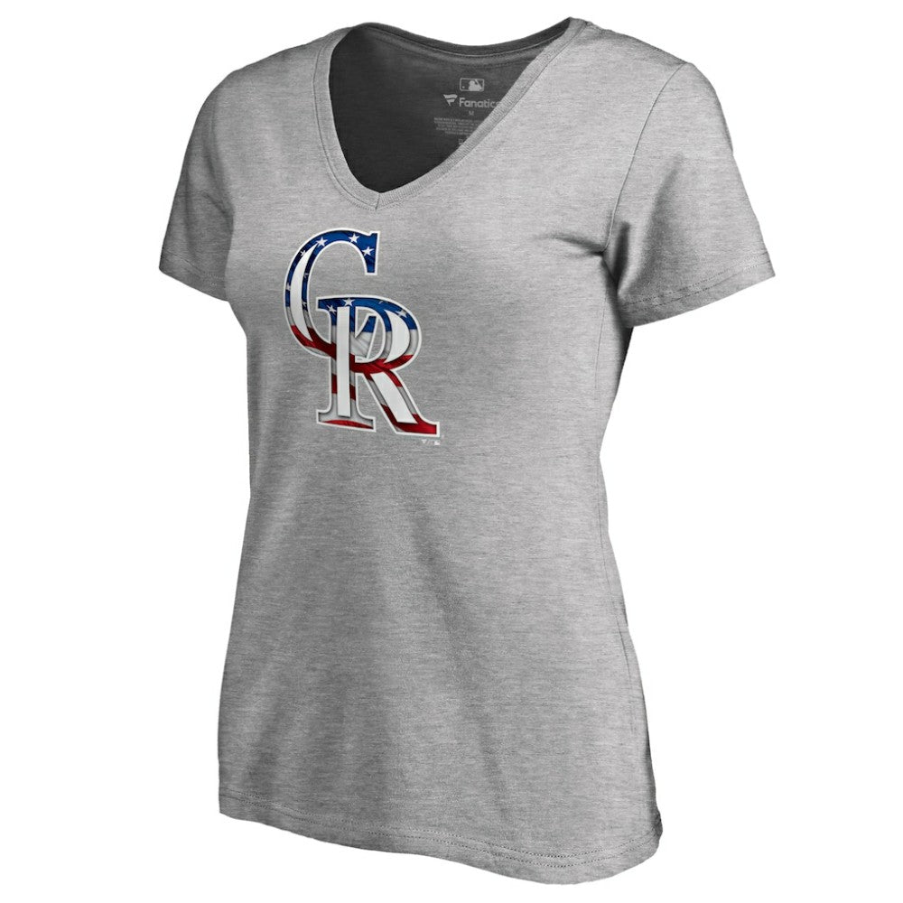 Charlie Blackmon Colorado Rockies Women's Banner Wave Name & Number V-Neck T-Shirt Sale