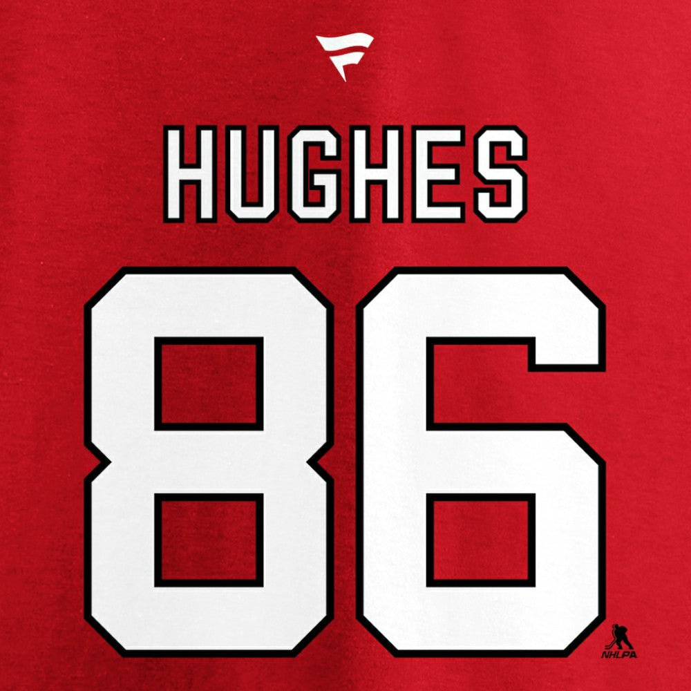 Jack Hughes New Jersey Devils - Fanatics Authentic Stack Player Name & Number T-Shirt Red