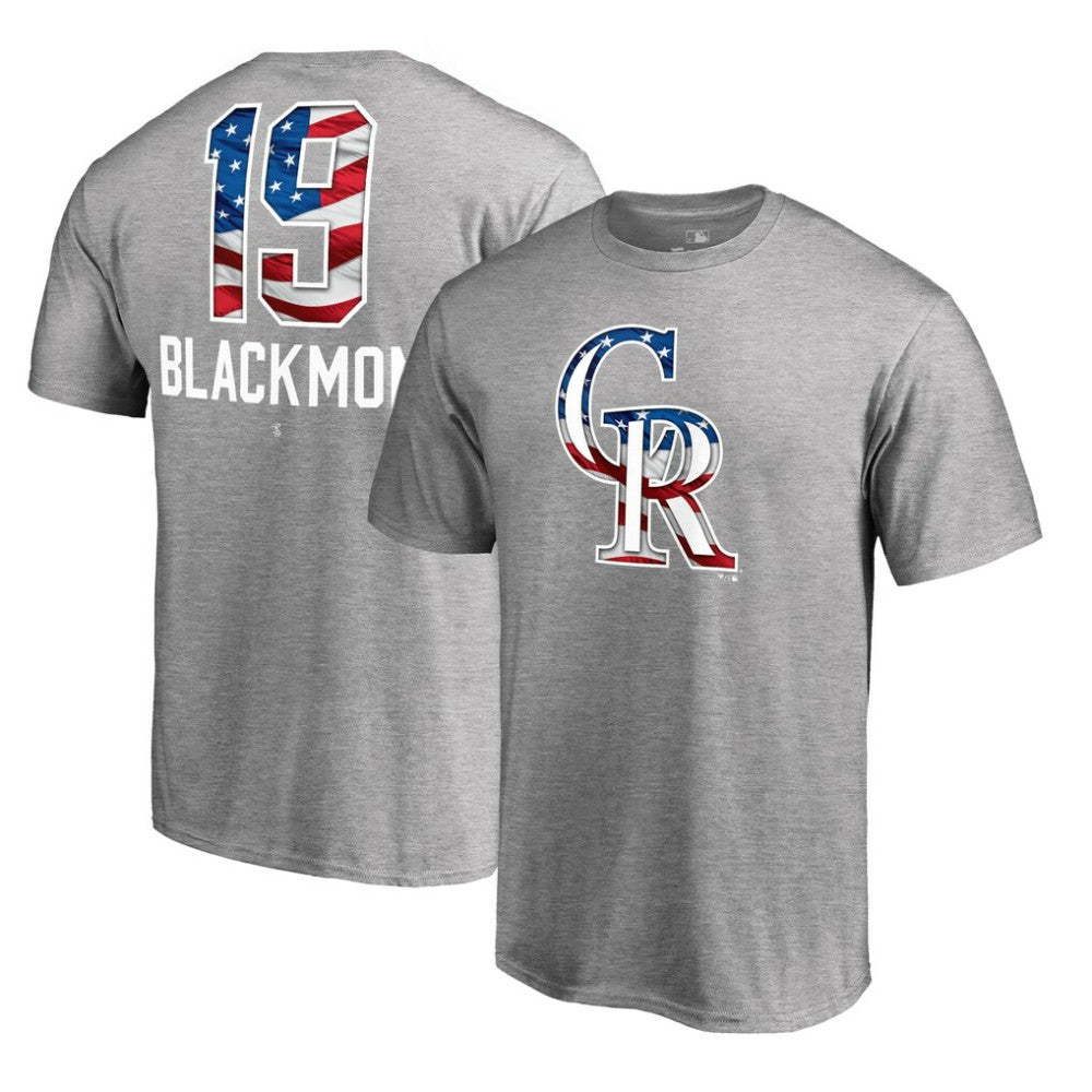 Charlie Blackmon Colorado Rockies Banner Wave Name & Number T-Shirt Clearance