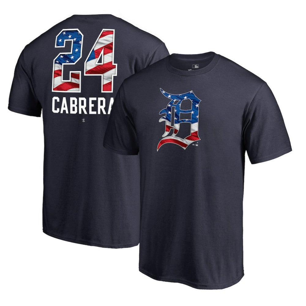 Miguel Cabrera Detroit Tigers Banner Wave Name & Number T-Shirt Online