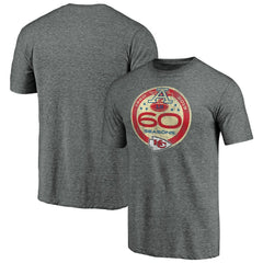 Kansas City Chiefs 60th Season Logo Weathered Tri-Blend T-Shirt Gray - NFL
